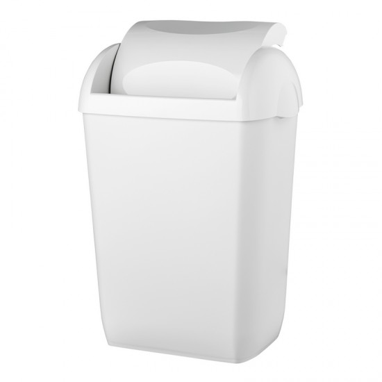Pearl/ Quartz White afvalbak gesloten swing 23 L