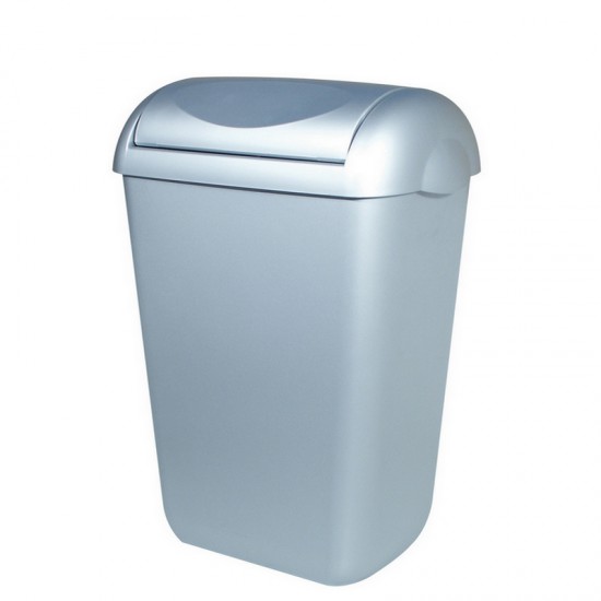 Pearl/ Quartz Silver afvalbak gesloten swing 23 L Pearl/ Quartz Silver afvalbak gesloten swing 23 L