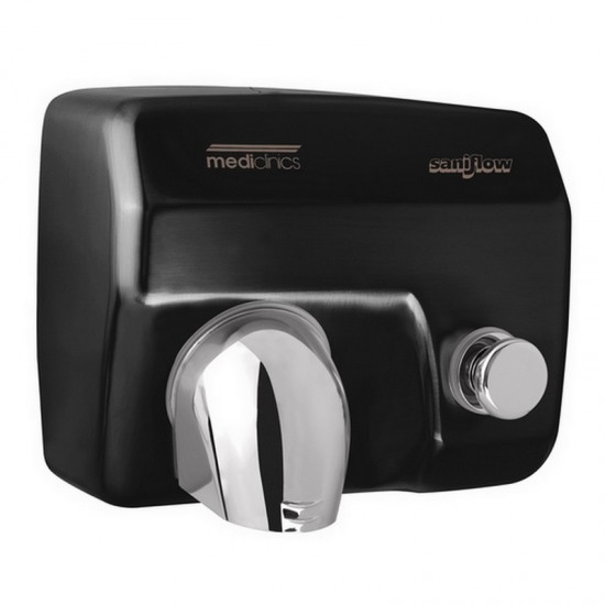 Mediclinics handdroger Saniflow E05 Zwart Drukknop