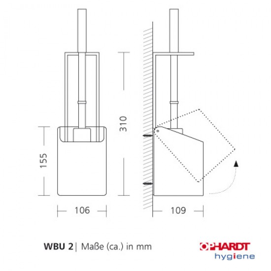SanTRAL toiletborstelhouder open SanTRAL toiletborstelhouder open